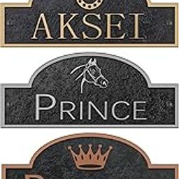 Acrylic Horse Tent Name Plate, 3.4" x 7.8", Custom Tent Plates, UV Protection, Custom Pet Name Plate, All Weather Sticker, Assembly (Engraved-Rose Gold)-11