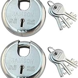 RAMSON Steel No. 88 Round with 9 Levers Lock (Silver, 80 mm) - Pack of 2-23