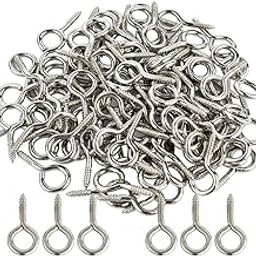 DIY Crafts Pack Of 90 Pcs, Small Screw Eyes, 1" inch Small Screw Eyes Metal Eye Screw Hooks Self Tapping Sc (Pack Of 90 Pcs, Small Screw Eyes)-18