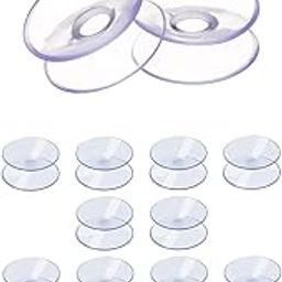 Double Sided Suction Cups,12Pcs Double Sided for Glass Table Top,to Keep The Glass Table Top from Sliding,30MM Multipurpose Vacuum Suction Cups-24