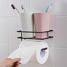 Everline - Metal Magic Sticker Series Self Adhesive - Kitchen Bathroom Napkin Toilet Paper Holder (Black)-image-89