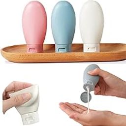 SANGOZ 3 Pcs Set of Travel Toiletries Bottles 60 ML Refillable Leakproof Empty Squeeze Bottles Container for Shampoo Conditioner Lotion Dispenser Bottle (Modern)-image-25