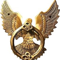 JOBA | Solid Brass Eagle Door Knocker with Ring Handle | Antique Gold Finish for Front Door | Big, Heavy, Premium Door Knock| Main Door, Hotel Door, Main Gates-image-30