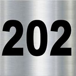 Number Plate 202 Room, Hotel, Hospital, Lodge,Apartment, Flat,Door No,College, Library, Rack Numbers Warehouse, Steel Brushed Type Color Steel Plate with PVC Waterproof Black Sticker-picture-23
