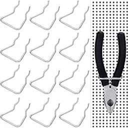 Pegboard Plier Holders, Stainless Steel Double Loop Pegboard Hooks Accessories Shelving Display Hooks for Shop Store Supermarket (16 Pieces)-11