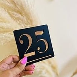 SIGNOOGLE Personalized Customized Acrylic House Number Name Plate Flat Bungalow Home Outdoor Family Glass House Outside 5 X 5 Inches-15