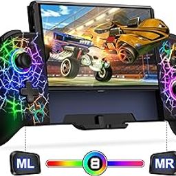 HASACOOL Wireless Switch Pro Controller for Nintendo Switch/OLED - One Piece Switch Controller Joycon Ergonomic Handheld Switch Grip Gaming Controller Adjustable Turbo/Vibration/Programmable/LED-15