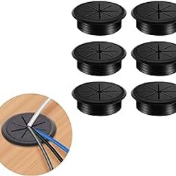 Preptep 6 PCS Desk Grommet 2 Inch/50mm Flexible Silicone Cable Cord Grommet Eight-petaled Hole Covers for Cords Desk Hole Grommet for Managing and Hiding Cable Cord-image-43