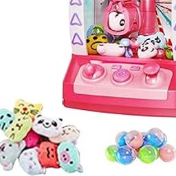 Toy Claw Machine Candy Dispenser Toys Electronic Small Toys for Adults Kids Home Pink 10 Dolls Electronic Games-image-54