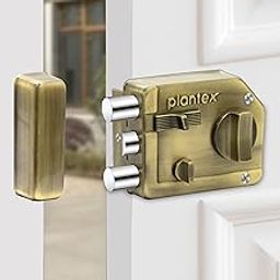 Plantex Heavy Duty Rim Locks for Main Door/Tri Bolt Lock for Main Door with 4 Keys/Suitable for Inside Opening Wooden Door - Pack of 1 (Brass Antique)-image-22
