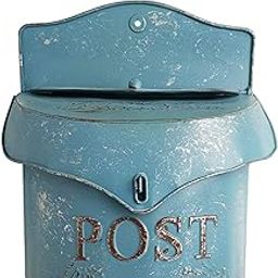 The Style SutraRural Wall Mailbox Mail Box Farmhouse Hanging Post Letter Box House Blue-image-8