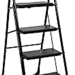 ORRIL OBBO Ladder for Home, 4 Step Foldable, Step Ladder, Wide Anti-Skid Steps, 4 Step (Black)-image-67