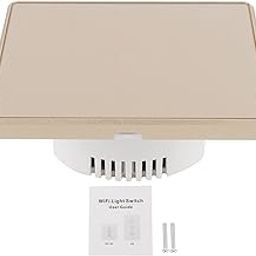 Generic Smart Light Switch, Gold Remote Control Switch ABS Smart Switch 3.4 X 3.4 X 1.4 Inch Widely Used WiFi Light Switch for Homes for Restaurants for Offices'-16