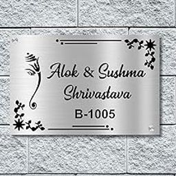 Elight Fusion Personalized Stainless Steel Name Plate | Custom 12x8 inch Home Entrance Signage | Modern, Elegant Style | Black-image-16