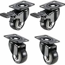 1.5 Inch Wheels for Furniture Moving with Load Capacity of 185 Kg | 2 Wheels with Lock and 2 Wheels Without Lock (Pack of 4) (Black)-image-62