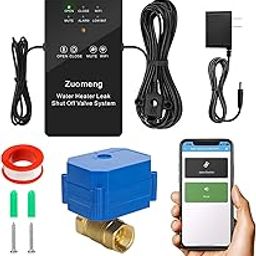 Zuomeng Smart Water Heater Remote Stop Valve with Leak Sensor, Automatic Shutoff, Water Leak Alert Push, 3/4"NPT 150PSI Brass Valve-14