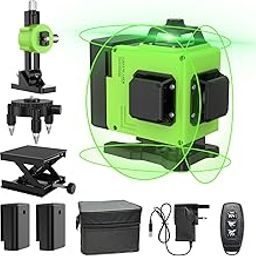 Laser Level Green, Laser Spirit Level Rotary, 4x360°Lazer Level Self Levelling 16 Lines Horizontal & Vertical Cross Line for Indoor Outdoor, Pulse Mode, Remote Controller, Magnetic Base, Rechargeable-picture-21