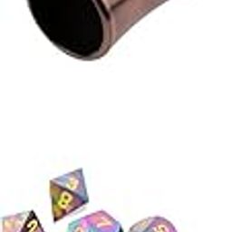 ATORSE Toy Fashion Waisted Dice Cup Shaker + 7 Set Rainbow Zinc Alloy Multi-Sided Dice-Toys & Hobbies-Games-Role Playing Games-Dungeons & Dragons-Accessories & Dice-image-75