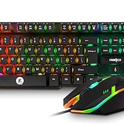 FRONTECH Wired Gaming Combo Keyboard and Optical Mouse with RGB Backlight Effects| 104 Membrane Keys | USB Plug & Play | Ergonomic & Comfortable Design (KB-0040, Black)-15