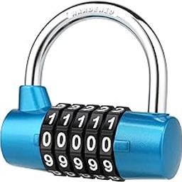 Toriox Combination Lock 5 Digit Bag Lock Number Lock for Bag Luggage Door Gate Tool Box Padlock 5-Digit Safe Pin Password Zinc Alloy Hand Bag Shape Number Combination Lock (Blue)-1