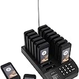 Restaurant Pager System, Queue Calling System Pager, Wireless Guest Customer Service Calling System, Lineup Queue Signal Beepers, Waiting Paging System, 16 Pagers (EU)-picture-0