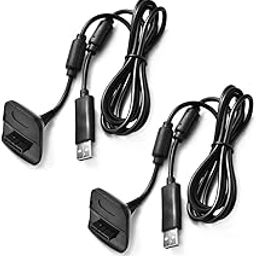 GAMENOPHOBIA® Xbox 360 Charging Cable - 2 Pack Black for Wireless Controllers | Durable, Fast Charging, Quality-9