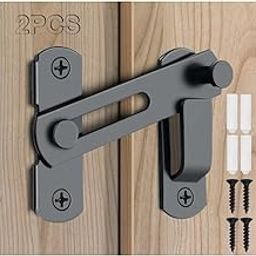 2PCS Barn Door Lock, 180 Degree Flip Sliding Barn Door Latches, Gate Latch for Barn Door, Sliding Door, Pet Door, Garage, Bathroom, Window, Outdoor(Black)-13