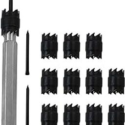 Spot Weld Cutter Sets Double Sided, 3/8" HSS Spot Weld Cutter Remover Drill Bits Hex Sheet Metal Hole Cutter Remover for Power Drill Fit for Aluminum Sheets F.R.P or Other Thin Metal Sheets (14-Pack)-image-39