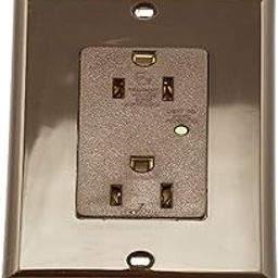 Leviton 5280 15-Amp, 125-Volt, Decora Plus Duplex Surge Suppressor Receptacle, Straight Blade, Industrial Grade, Self Grounding, Brown-image-25