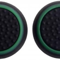 TCOS TECH Silicone Key Protector Thumb Grips Anti-Slip Silicone Cap Cover for PS5 PS4 PS3 Xbox Series X/Series S Xbox One Xbox 360 Controller - Black + Green (2 Pcs)-11