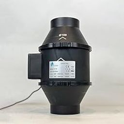 Astberg toilet inline duct ventilation system (30-50sq.) horizontal duct upto 12ft. (1) AF-100P 100mm/4”, (1) Diffusers ABS (100mm) 4", (1) Outer Cowl Steel Chrome (100mm/4)-image-78