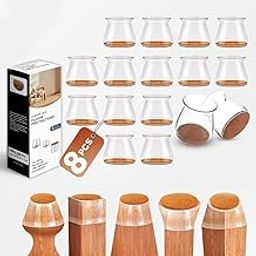 8 Pcs Silicone Chair Leg Floor Protectors, Premium Felt Furniture Pads for Hardwood Floors, Furniture Sliders for Chair Legs, Stool Leg Protectors Cap for Avoid Noise and Scratches (Clear, Large)-image-70