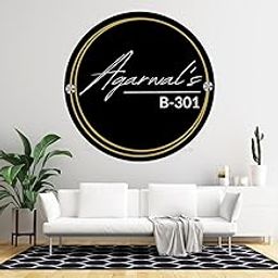 Webelkart Premium Customised Acrylic House Name Plate For Home Entrance Outdoor 10 x 10 Inches, Custom name Plates for office-9