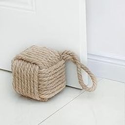 TERRIFI Rope Knot Door Stops, Decorative Nautical Door Stopper Handmade with Handle, Jute Weighted Interior Doorstop Sailor Knot for Door and Window, Stop Wedge, Square (5"x5”, 4.4lbs)-image-35