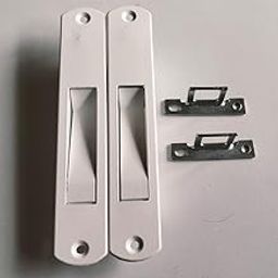 Touch Lock for upvc Window, White Powder Coated,Set of 2 pcs (Left & Right) Both with Striker-image-99