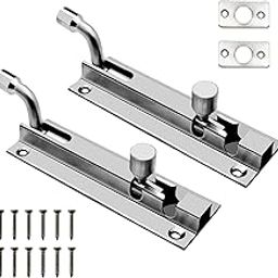 Volo L Shape/Marble Stainless Steel Towerbolt/Door Latch, Pack of 2 Pieces, Size: 100mm / 4"-image-14