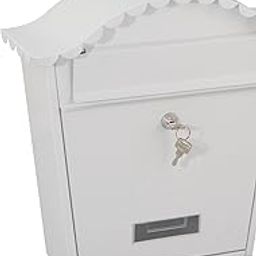 ATORSE Mailbox Iron Large Capacity Newspaper Holder Box for Garden Home Office Yard White-image-29