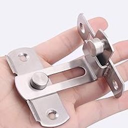 ACHARAJ Flip Door Sliding Latches，Matte White 90 Degree Stainless Steel Bar Gate Latches Safety Door Lock,Sliding Door Antique Lock Gate Latches Wine Cabinet Carbon Steel Closet Door Latches-49