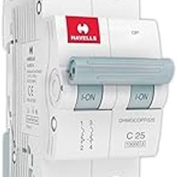 Havells DHMGCDPF025 PVC Plastic 25A MCB DP C Curve (White)-image-5