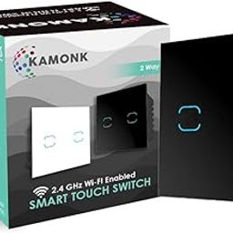 Kamonk Smart Touch Switch 2 Way, Wi-Fi Enabled, No Additional Hubs, No Automation related Wiring, Compatible with Amazon Alexa and Google Assistant, Add shortcuts to Siri & Kamonk App (Black)-image-86