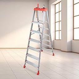 PARASNATH 6 Step 2Way Ladder Orange Silver Colour Step Ladder with Tool Tray Steel Ladder with Aluminium Steps Ladder for Home - 6 Year Manufacturer Warranty - Made in India-22