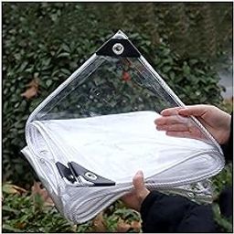 Heavy Duty Transparent Tarp, Canvas Tarpaulin 500 GSM Clear Reinforce Tarp, Heavy Duty Windproof Cover Flat Sheet with Eyelets, Waterproof, for House, Garden, Outdoor, Camping (5 x 5 ft)-image-64