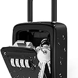 Key Lock Box Wall Mounted, 4 Digit Combination Lock Box For House Key Weatherproof Safe Security Key Storage Lock Box For Outside Realtors Garage Spare Keys (B - 1)-15