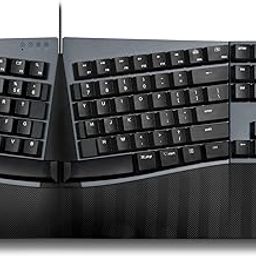Perixx PERIBOARD-535BR Wired Ergonomic Mechanical Keyboard – Full-Size Split Design with Low-Profile Brown Tactile Switches, Macro-Programmable Keys & Adjustable Palm Rest – Windows/Mac Compatible-5