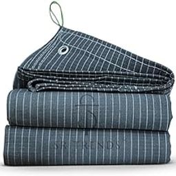 SR TRENDS™ Heavy Duty Tarpaulin 700GSM Canvas Lining - Commercial TIRPAL Waterproof- 100% Waterproof Resistance Military Grade- UV Resistant, RUSTPROOF Reinforced Eyelets (Lining Canvas, 9 x 6 FT)-5
