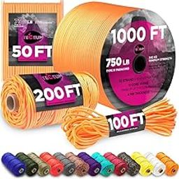 TECEUM Paracord Type IV 750 lb Apricot – 200 ft – 4mm – Nylon Strong Tactical MIL–SPEC Parachute Cord – Survival Rope Emergency para Cord 11 Strands Core EDC Camping Hiking Military Gear 085a-image-5