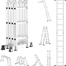 Egardenkart Multi-Purpose Aluminum Folding Ladder - Portable, Adjustable, Safe, and Durable for Home, Work, and Outdoor Use (4x3-3.6mtrs)-image-46