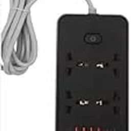 Extension Board 2500W 4 Power Sockets Extension Cord with 38W 4 USB Port + 2500W 2 Type C Port Fast Charger Fire-Resistant Multiple Plug Socket Universal Extension Box 2 Miter Wire 1 Pcs-picture-9