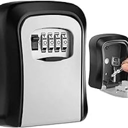 Key Lock Box for Outside, Key Box Wall Mounted 4 Digit Combination Lock Box Hide a Key for Outdoor Indoor, Security Waterproof Large Capacity 5 Keys Lockbox for House Key Room Card-20