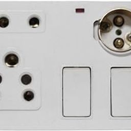A Aaradhya Polycarbonate 3-in-1 Switch Socket Combine box 2 Switch 1 Five Pin 1 Two pin 1 Socket 6 amp – 240V, 6A/16A with Holder Junction Box, White – Durable Electrical Board for Home & Office Use-9